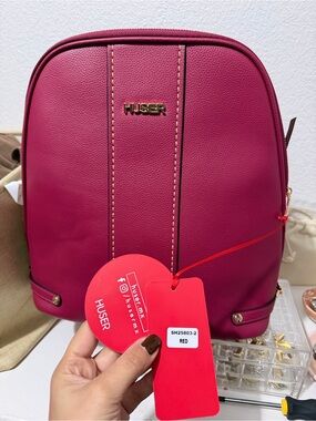 Plum Leatherette Backpack - Stylish Women's Bag